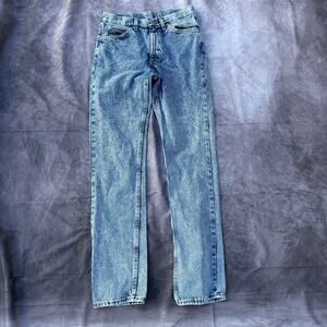Men's Vintage 80's JcPenney Plain Pockets Acid Wash Denim Blue Jeans Sz 28 x 32